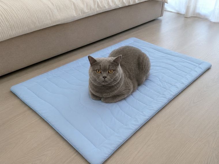 Customer photo of a pet on a Pentalor cooling mat