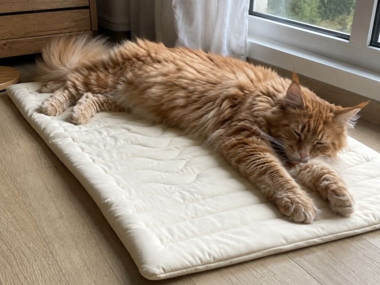 Customer photo of a pet on a Pentalor cooling mat