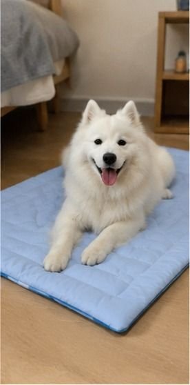Customer photo of a pet on a Pentalor cooling mat