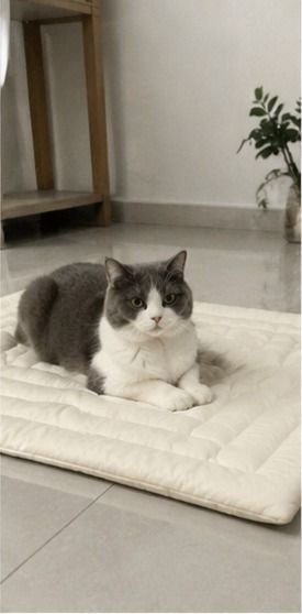 Customer photo of a pet on a Pentalor cooling mat